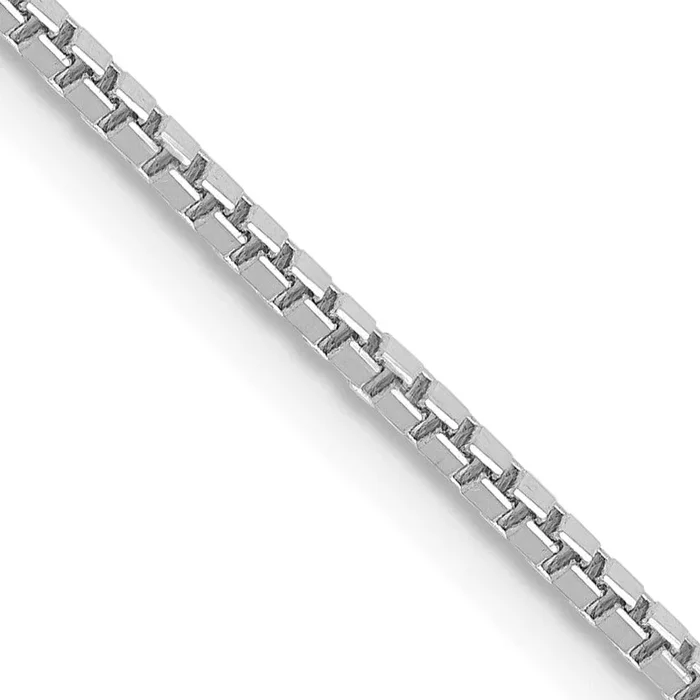 10KT White Gold 16-inch 1.3MM Lobster Clasp Box Chain