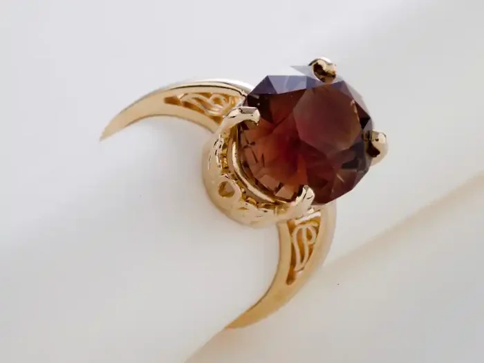 11.14ct Pink Green Sunstone Gold Ring (S153R)