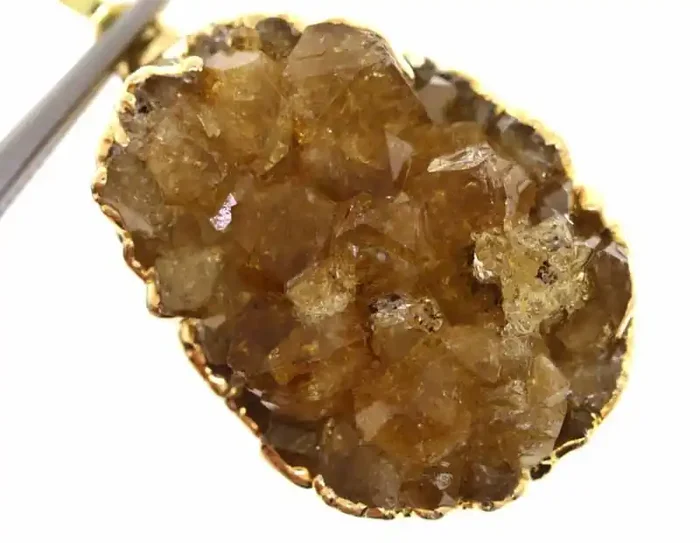 115.40 CTS CITRINE CRYSTAL GOLD PLATED PENDANT SG-3197