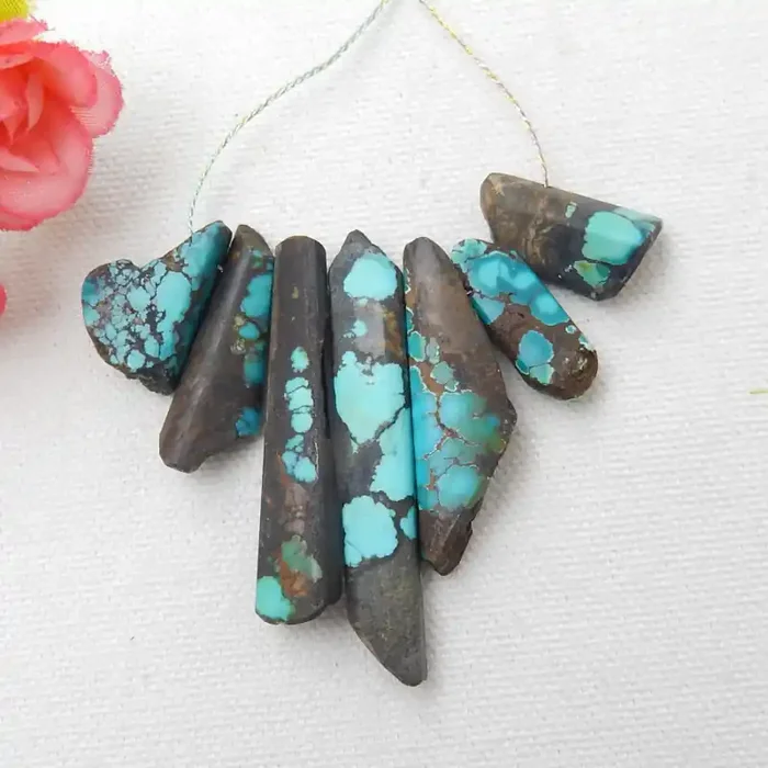118cts Natural Turquoise Necklace ,Handmade Gemston,Lucky Stone D649