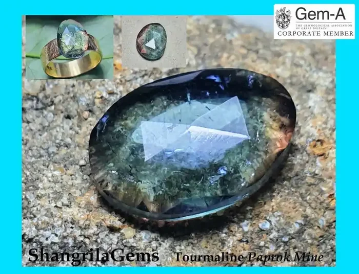12.1mm 3.17ct Rose cut WATERMELON TOURMALINE