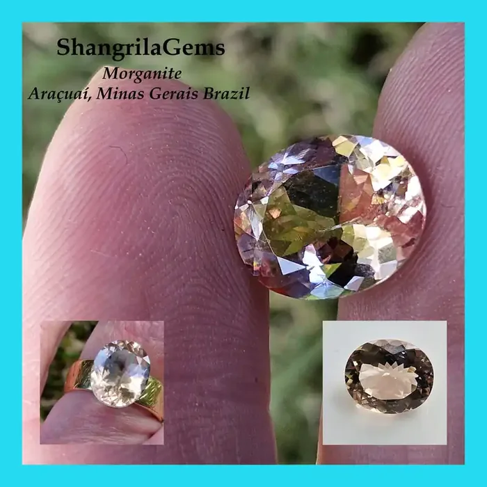 12.1mm Morganite oval shape faceted gemstone VVS 4.37ct
