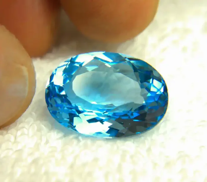 12.33 Carat Blue Brazilian VVS Topaz – Gorgeous
