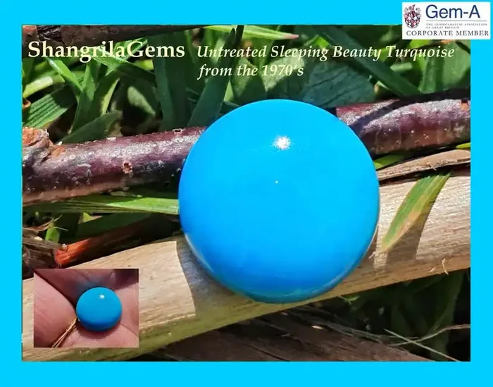 12.4mm Sleeping Beauty Turquoise round cabochon totally untreated mined in
