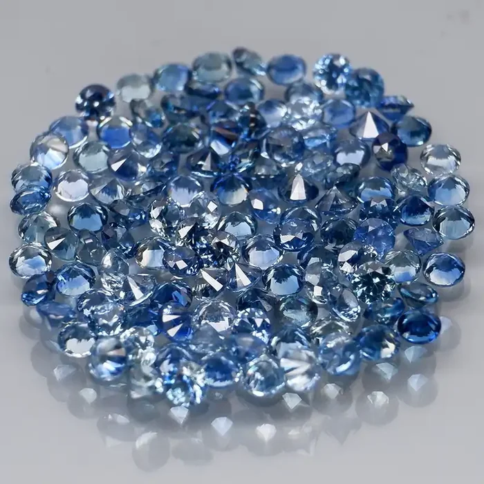 120 Pcs/ 3.77 Ct. Round Diamond Cut Natural Blue Sapphire Madagascar