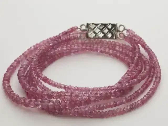 120ct Pink Spinel Bead Strands Silver Clasp (B47T-2)