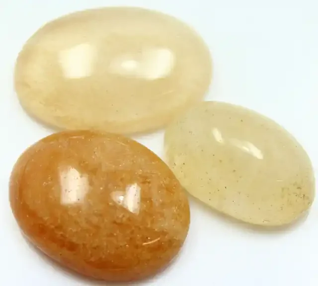 122.30 CTS CHALCEDONY ORANGE PARCEL CABOCHON 3 CUT STONES