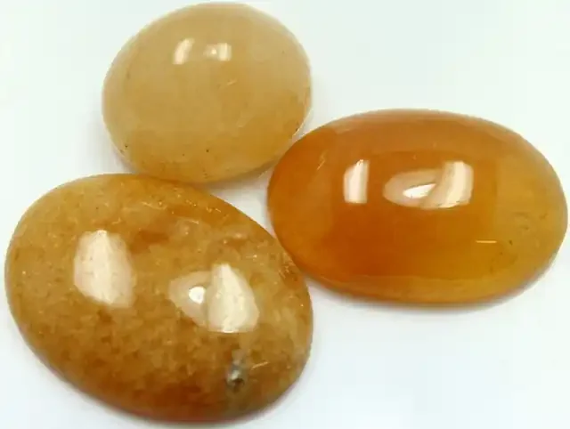 123.50 CTS CHALCEDONY ORANGE PARCEL CABOCHON 3 CUT STONES
