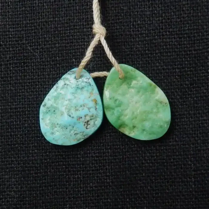 12cts Raw Turquoise Earrings,Handmade Gemstone ,Turquoise Earrings F316