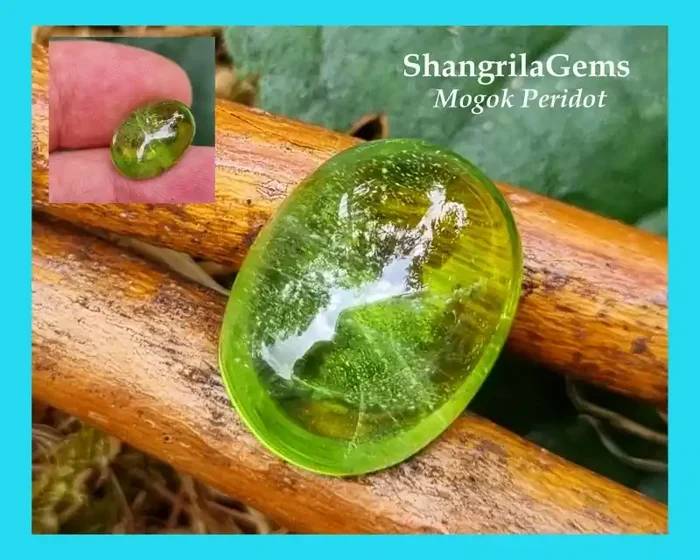 12mm 8.6ct Peridot oval cabochon Apple Green Color Mogok Mine