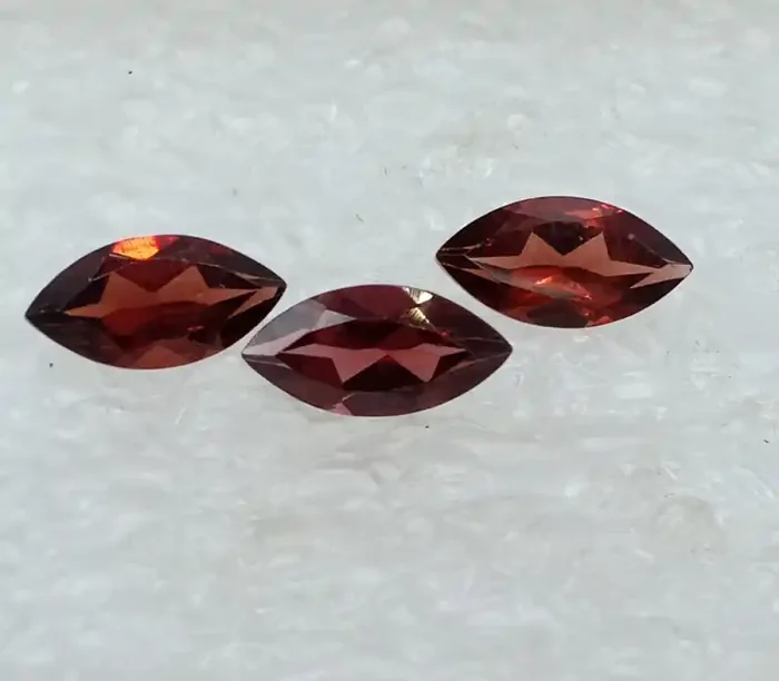 12x6mm Natural Garnet (3 Stones) Loose Gemstone UnTreated VAF57