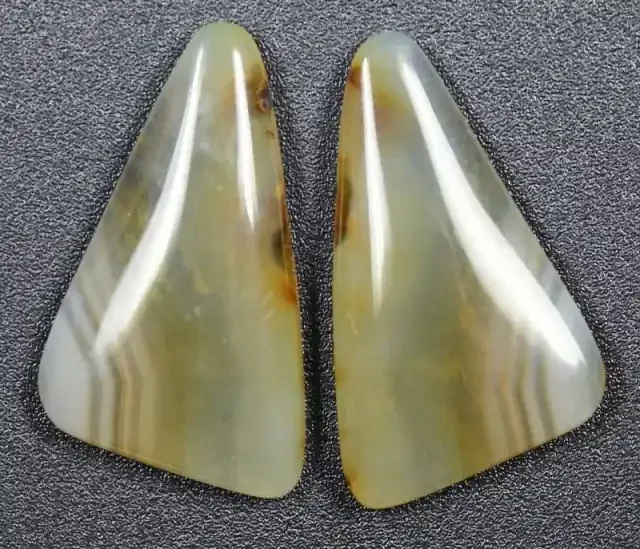 13.1 CTS WYOMING AGATE PAIR PERFECT FOR EARRINGS