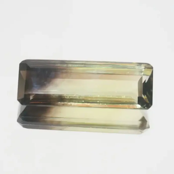 13.15 Ct Bi-Color Quartz Faceted Rectangular 26x9mm.-(SKU467)