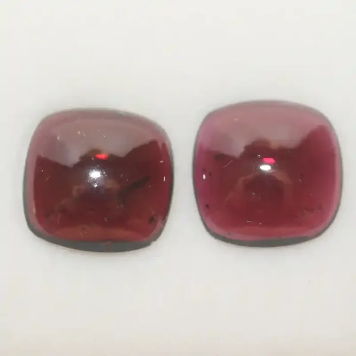 13.3 Ct Garnet Pair Square Cabochon 12mm.-(SKU465)