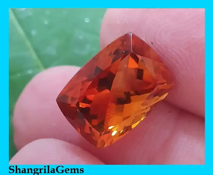 13.7mm Cushion cut Madeira Citrine rich deep orange 7.9ct