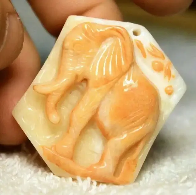 130 Carat Pink Malachite Elephant Carving