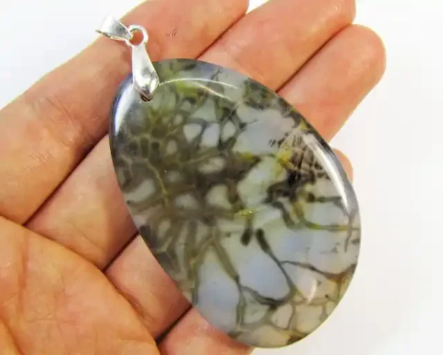 130 Cts Good Pattern Agate Pendant MJA 875
