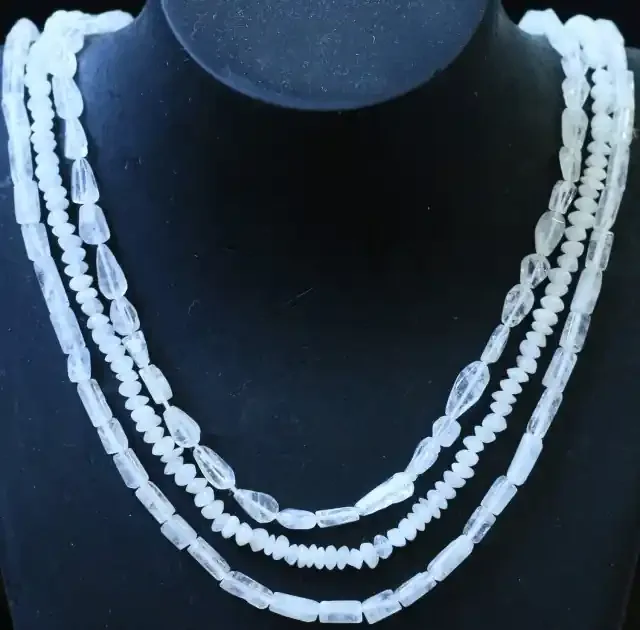 130 Cts three strands Moonstone beads GOGO 1442