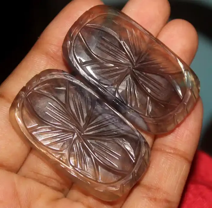 133 Crt Natural Fluorite Carving Pair 1