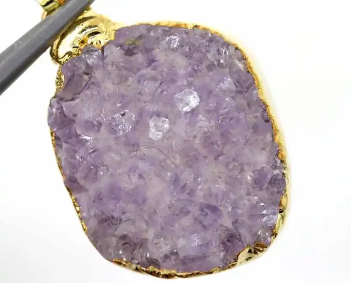14.50 CTS AMETHYST CRYSTAL GOLD PLATED PENDANT SG-3120