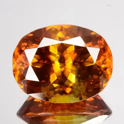 14.66 Cts Natural Fire Sunset Orange Sphalerite Oval Cut Spain Gem