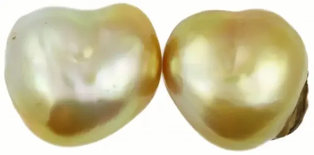 14.8 Cts Golden Love Heart Shape Natural Pair Pearls PPP928