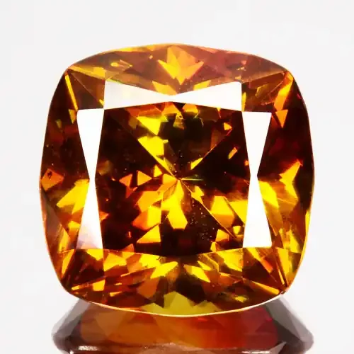14.81 Cts Natural Fire Sunset Orange Sphalerite Cushion Cut Spain Gem