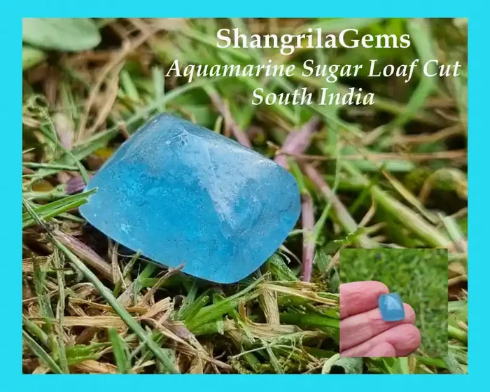 14.9mm Aquamarine Sugar loaf gemstone rectangle 10.7ct