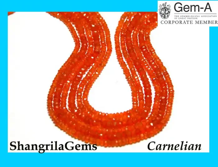 14 inch 3mm FIREY CARNELIAN faceted beads