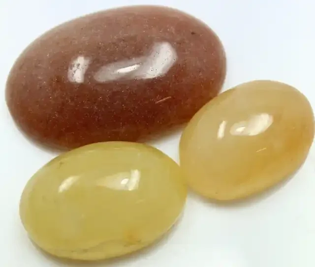 146.30 CTS CHALCEDONY ORANGE PARCEL CABOCHON 3 CUT STONES