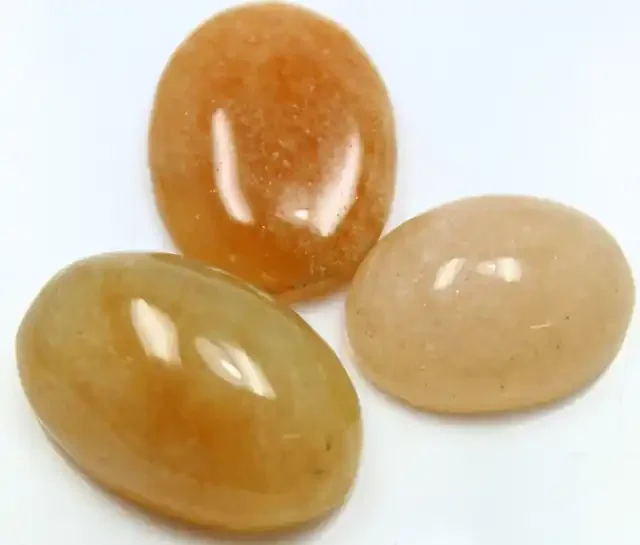 146.65 CTS CHALCEDONY ORANGE PARCEL CABOCHON 3 CUT STONES