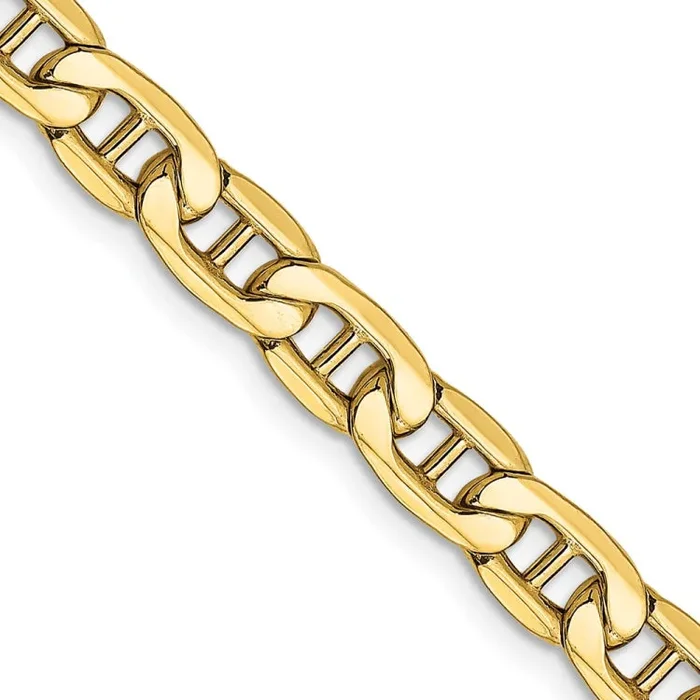 14K 24 inch 5.5mm Semi-Solid Anchor with Lobster Clasp Chain