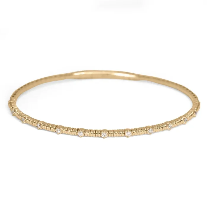 14K Flexible Diamond Flexible Bracelet Spaced Out