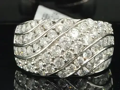 14K Ladies White Gold 2 CT Diamond Engagement Ring Wedding Band Bridal Set 12MM