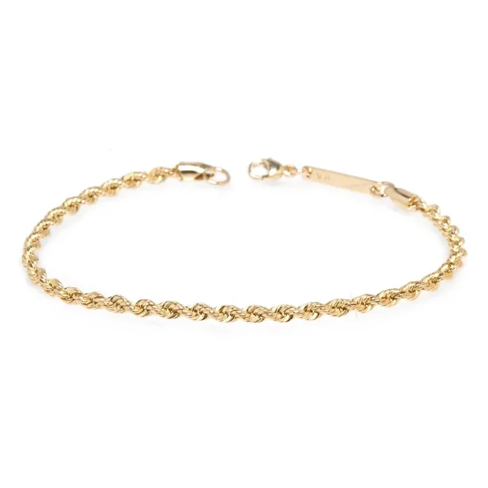 14k Medium Rope Chain Bracelet