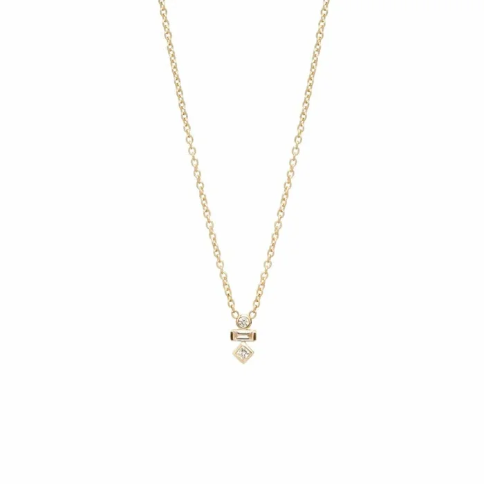 14K Mixed Diamond Necklace