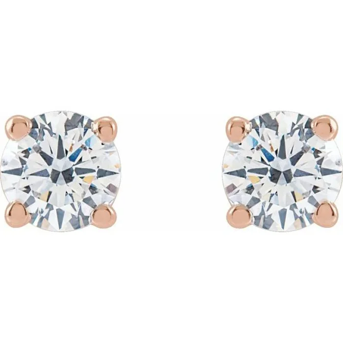 14K Rose 3/4 CTW Lab-Grown Diamond Stud Earrings