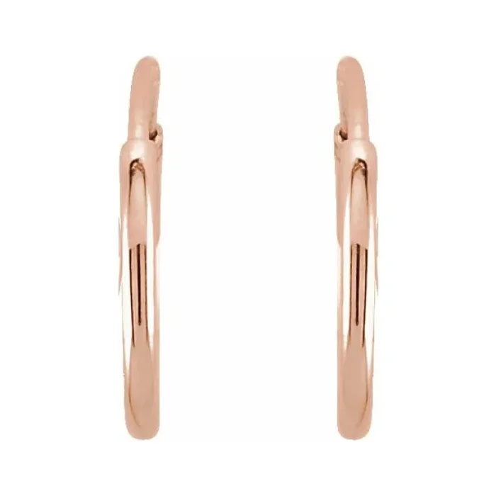 14K Rose Endless Tube 10 mm Hoop Earring