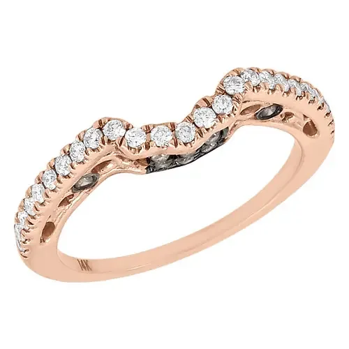 14K Rose Gold Brown Diamond Solitaire Engagement Ring Ladies Enhancer 0.3 Ct.
