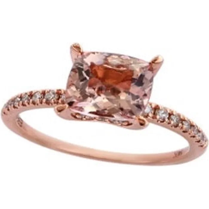 14K Rose Gold EFFY Morganite Ring – 2.00 Carat Morganite & 0.25 Carat Diamond Total Weight