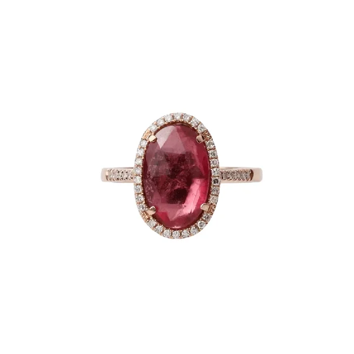 14k Rose Gold One of a Kind Pink Tourmaline Ring