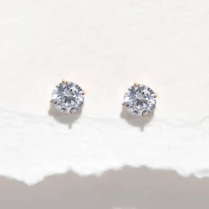 14k Solid Gold Perfect Stud Earrings