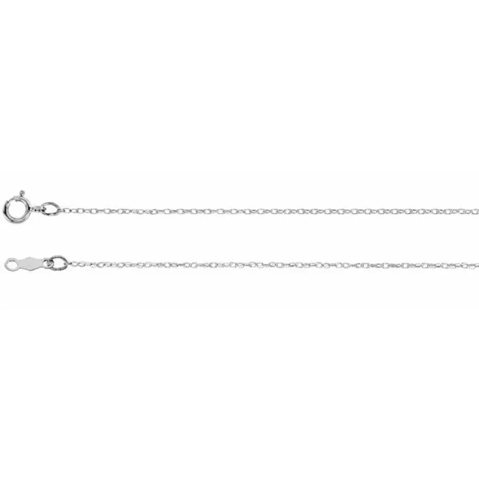 14K White .75 mm Rope 7″ Chain