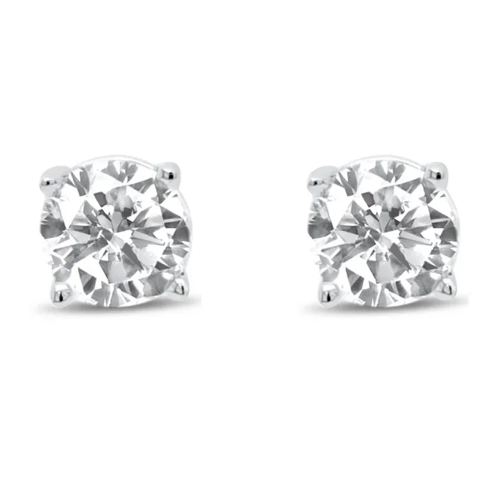 14K WHITE GOLD 1.08 CTW DIAMOND GIA CERTIFIED SOLITAIRE STUDS