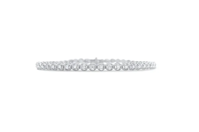 14K WHITE GOLD 1.25 CTW DIAMOND ILLUSION TENNIS BRACELET