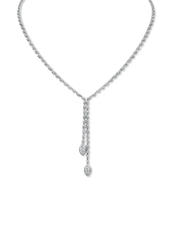 14K WHITE GOLD 2.58 CTW DIAMOND LARIAT NECKLACE