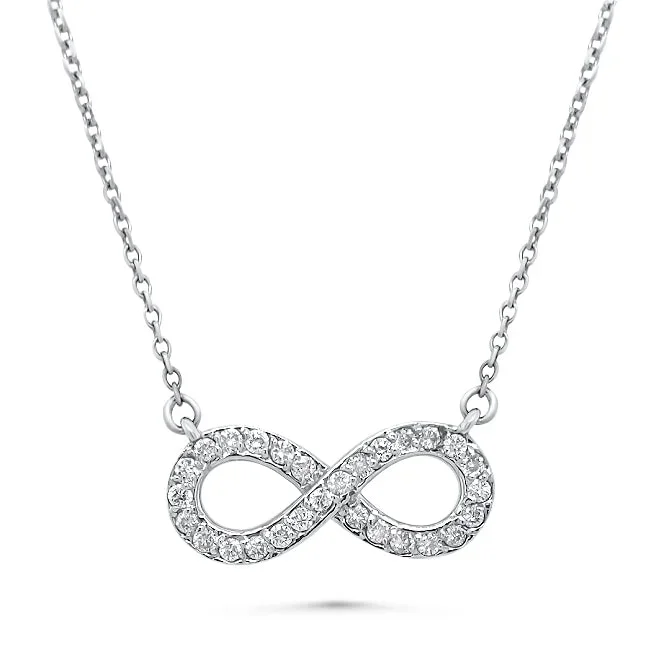 14K WHITE GOLD .30 CTW DIAMOND INFINITY NECKLACE
