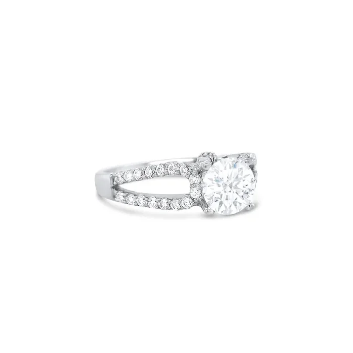 14K WHITE GOLD .50 CTW DIAMOND SPLIT SHANK ENGAGEMENT RING