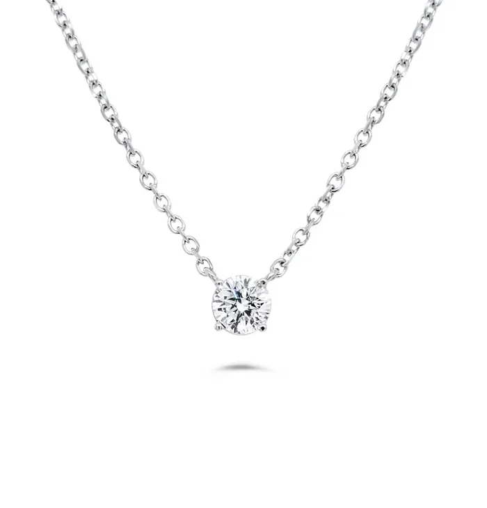 14K WHITE GOLD .71 CTW DIAMOND SOLITAIRE NECKLACE