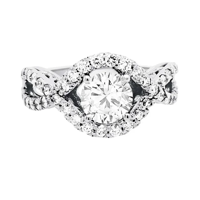 14K WHITE GOLD .84 CTW DIAMOND ENGAGEMENT RING SETTING
